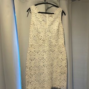 Anne Taylor Loft baby blue and white dress